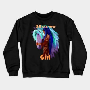 Cute Colorful Rainbow Tribal Native American Horse Girl Quote Crewneck Sweatshirt